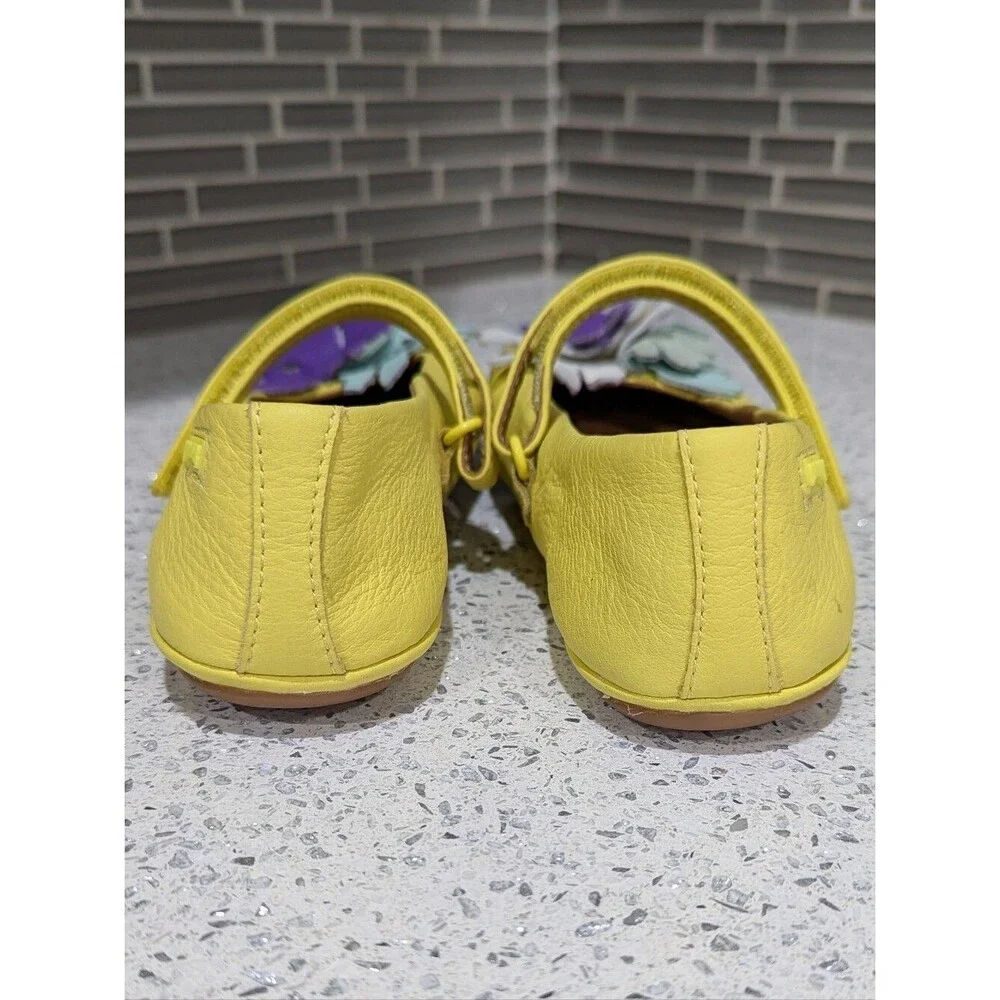 Camper Kids Ballerina Twins Ballet Flat Yellow Leather Mary Jane Girls Size 33 1